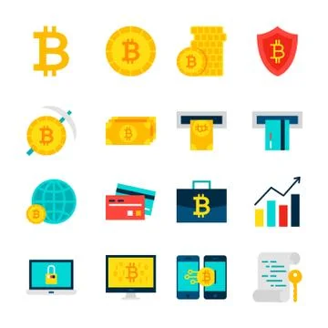 Bitcoin Currency Objects Illustrazione stock