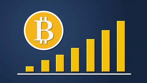 Bitcoin currency sign with growing chart Stock Footage 79635755