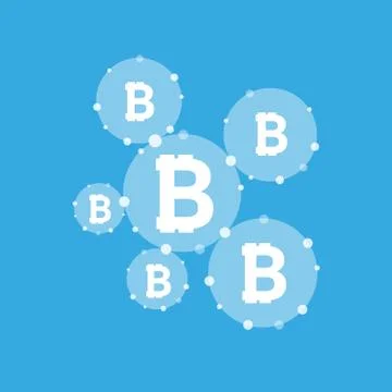 Bitcoin currency system peering network links illustration background Stock Illustration