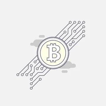 Bitcoin currency. Web banner. Vector illustration. Stock Illustration