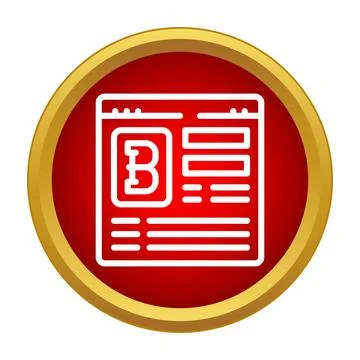Bitcoin currency website browser page icon Stock Illustration
