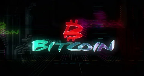 Bitcoin cyberpunk style loopable intro Stock Footage 143309143
