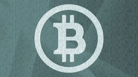 Bitcoin data code - Bank, digital money Stock Footage 89889661