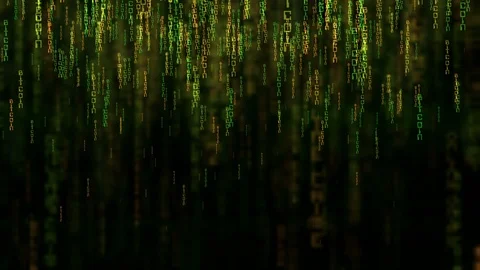 Bitcoin data code matrix style concept Stock Footage 118617551