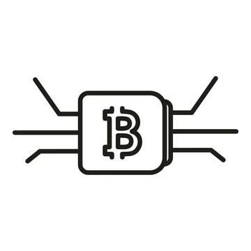 Bitcoin data icon outline vector. Block chain Stock Illustration