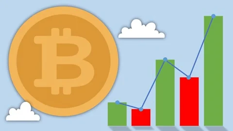 Bitcoin data market bar graph chart diagram. Bitcoin Graph Up and Graph Down Stock Footage 274531056