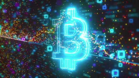 Bitcoin data technology Illustrazione stock