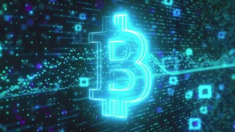 Bitcoin data technology Stock Illustration