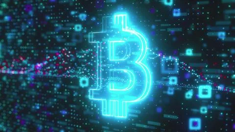 Bitcoin data technology Illustrazione stock