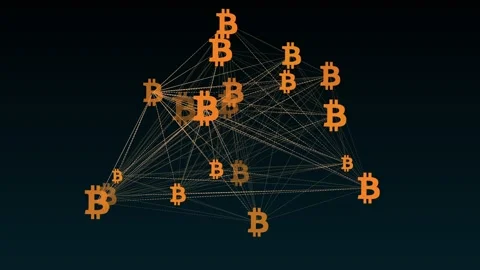 Bitcoin Decentralized Network Stock Footage 130799611