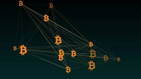 Bitcoin Decentralized Network Stock Footage 130799648