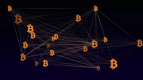 Bitcoin Decentralized Network Stock Footage 130799698
