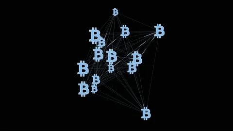 Bitcoin Decentralized Network Stock Footage 130955030