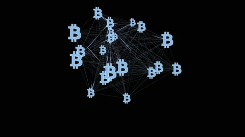 Bitcoin Decentralized Network Stock Footage 130955031
