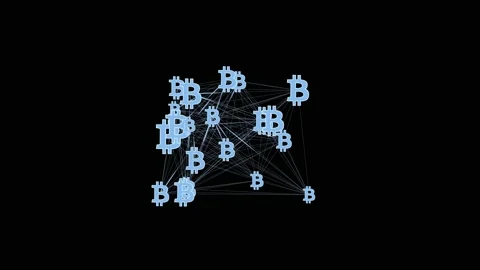 Bitcoin Decentralized Network Stock Footage 130955063