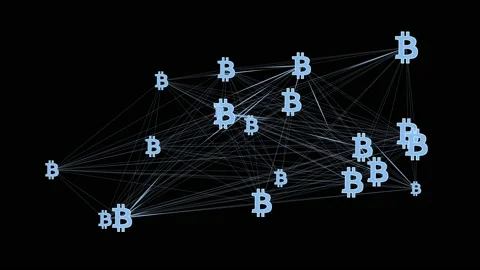 Bitcoin Decentralized Network Stock Footage 130955078