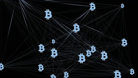Bitcoin Decentralized Network Stock Footage 130955101