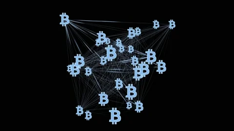 Bitcoin Decentralized Network Stock Footage 130955109