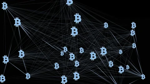 Bitcoin Decentralized Network Stock Footage 130955127