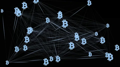Bitcoin Decentralized Network Stock Footage 130955136