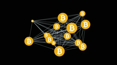 Bitcoin Decentralized Network Stock Footage 130956102