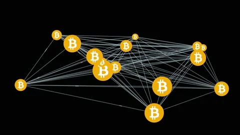 Bitcoin Decentralized Network Stock Footage 130956119