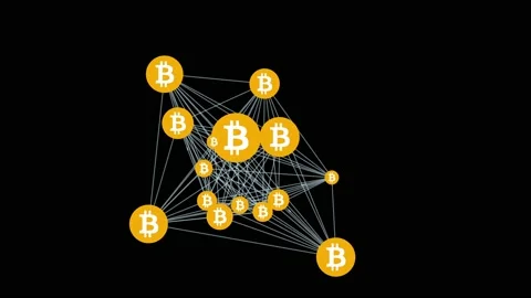 Bitcoin Decentralized Network Stock Footage 130956127