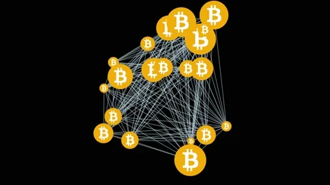 Bitcoin Decentralized Network Stock Footage 130956149