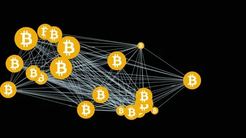 Bitcoin Decentralized Network Stock Footage 130956153