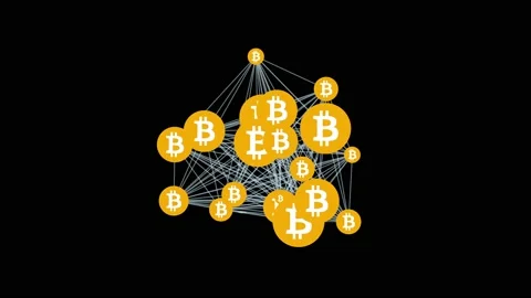 Bitcoin Decentralized Network Stock Footage 130956175