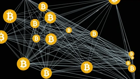Bitcoin Decentralized Network Stock Footage 130956179