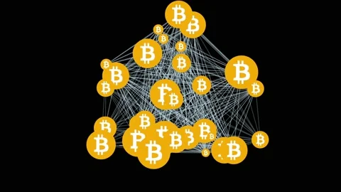 Bitcoin Decentralized Network Stock Footage 130956199