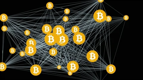 Bitcoin Decentralized Network Stock Footage 130956207