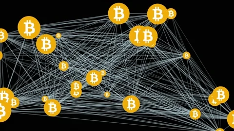 Bitcoin Decentralized Network Stock Footage 130956226