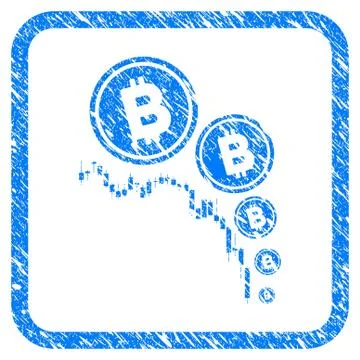 Bitcoin Deflation Chart Framed Stamp Stock Illustration