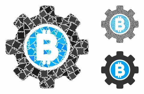 Bitcoin development gear Composition Icon of Bumpy Elements 스톡 일러스트