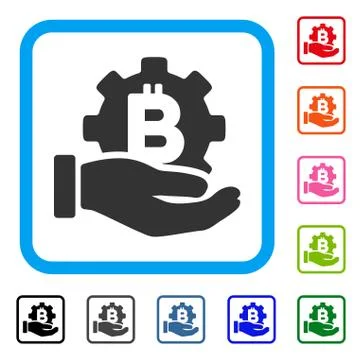 Bitcoin Development Service Hand Framed Icon Illustrazione stock