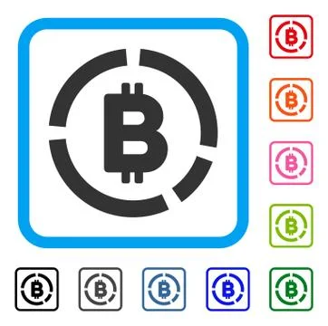 Bitcoin Diagram Framed Icon Ilustración de archivo