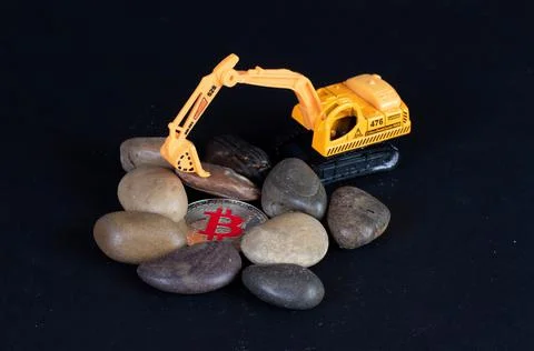 Bitcoin digging mine Stock Photos