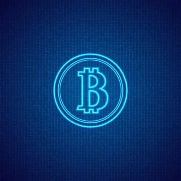 Bitcoin on a digital abstract background. Stock Illustration