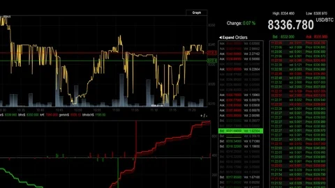 Bitcoin digital blockchain cryptocurrency Stock Footage 82578862
