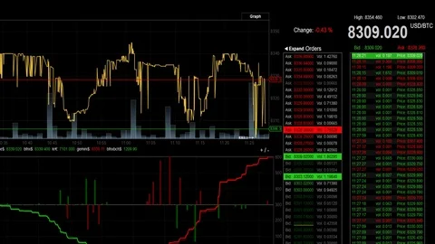 Bitcoin digital blockchain cryptocurrency Stock Footage 82578927