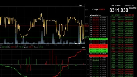 Bitcoin digital blockchain cryptocurrency Stock Footage 82578931