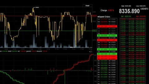 Bitcoin digital blockchain cryptocurrency Stock Footage 82579033