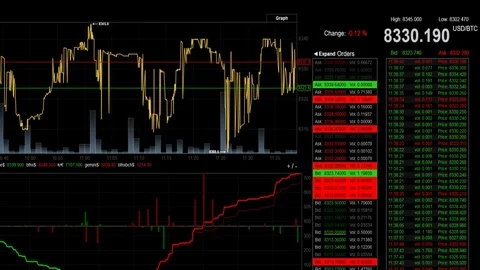 Bitcoin digital blockchain cryptocurrency Stock Footage 82579071