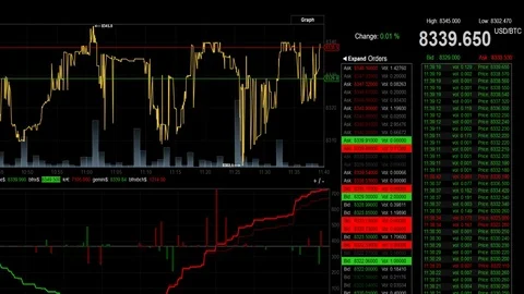 Bitcoin digital blockchain cryptocurrency Stock Footage 82579076