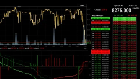 Bitcoin digital blockchain cryptocurrency Stock Footage 82579126