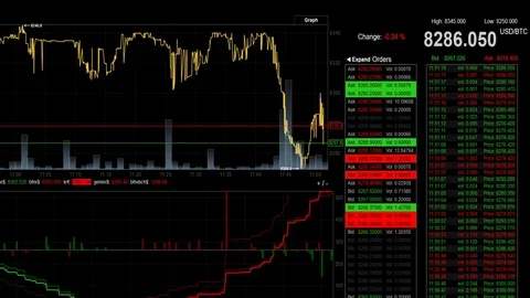 Bitcoin digital blockchain cryptocurrency Stock Footage 82579182