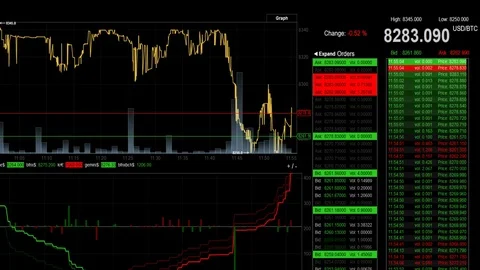 Bitcoin digital blockchain cryptocurrency Stock Footage 82579211