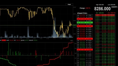 Bitcoin digital blockchain cryptocurrency Stock Footage 82579238